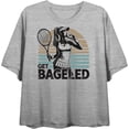 thumbnail image 4 of Get Bageled Tennis Women's Heather Gray Crew Neck Short Sleeve Crop Tee-Medium, 4 of 6