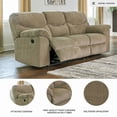 thumbnail image 6 of Signature Design by Ashley Alphons Fabric Reclining Sofa in Light Brown, 6 of 14