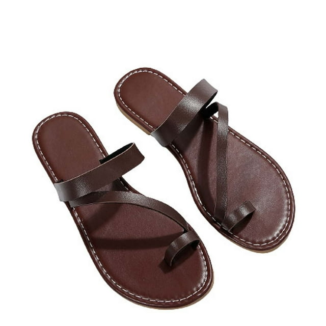 KIHOUT Sandales d'Été pour Femmes, Mode Décontractée, Couleur Unie, Confortables, Rétro