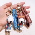 thumbnail image 3 of Snoopy Charlie figura de dibujos animados llavero bolsa colgante lindo epoxi coche llavero decoración llavero pareja colgante regalo de cumpleaños, 3 of 5