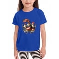 thumbnail image 2 of WTOBBY Toddler Girls Short Sleeve Independence Day Small Print T-Shirt Top - Casual Kids Shirt for Patriotic Fun and Everyday Wear,Blue 160, 2 of 5