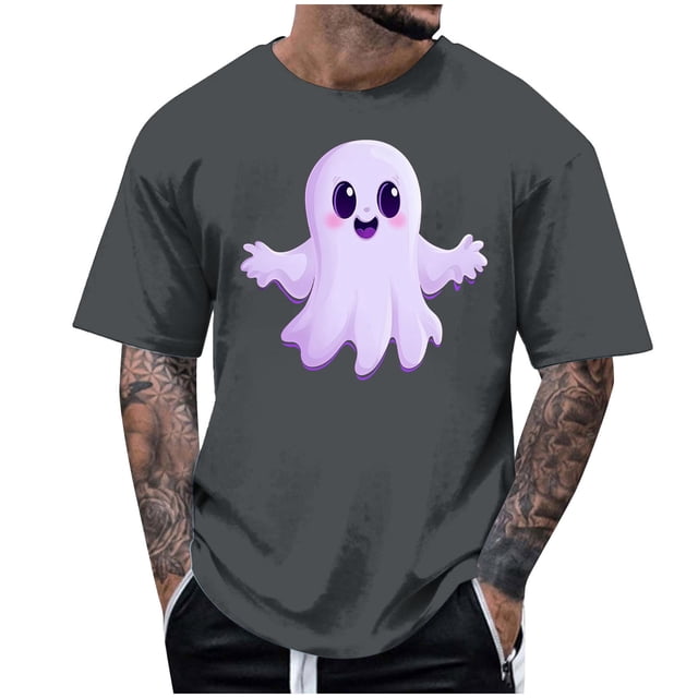 Blusas y camisas de manga corta y cuello redondo para hombre. Blusas/camisetas de manga corta con cuello redondo y estampado de Halloween para hombre. Blusa para hombre.