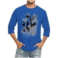 thumbnail image 1 of Camisas de Manga Larga para Hombres Imprimir Casual Cuello Redondo Blusa de Manga Corta, Camisas de Lino para Hombres, 1 of 4