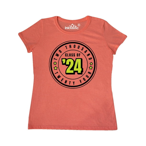 INKtastic Class of 2024 in Black Circle with Stars Women's TShirt