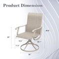 thumbnail image 6 of Vicllax Outdoor Dining Chair Patio Swivel Chairs Set of 2 Rocking Metal Textilene Fabric, Cream, 6 of 6