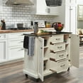 thumbnail image 4 of Bowery Hill Traditional Wood Kitchen Cart in White, 4 of 7