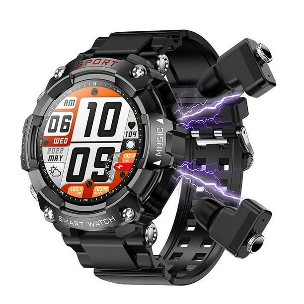 Reloj inteligente, auriculares Bluetooth, tres en uno, llamadas, música, pulsera inteligente deportiva, 10 modos deportivos, productos de reloj