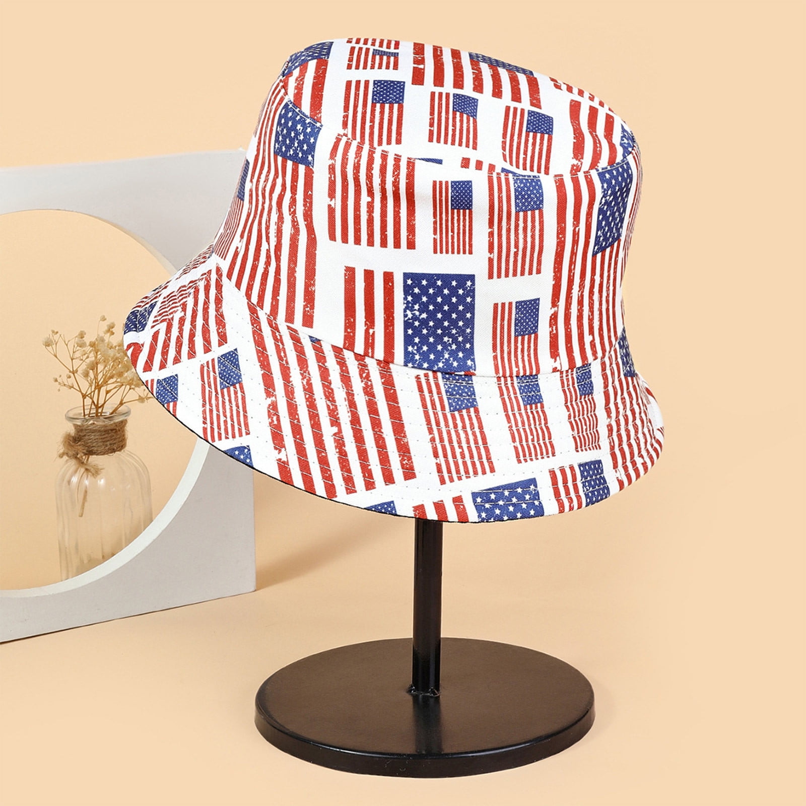 Utoimkio American Flag Bucket Hat 4th of July Hat Fisherman 