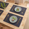 thumbnail image 6 of BIPASION Cloth Placemats Set of 6, Linen Style Thick Dining Table Mats, Heat Resistant and Easy to Clean Placemats for Kitchen Dining Table, Wrinkle Free Kitchen Table Mats 12" x 18", Black, 6 of 8