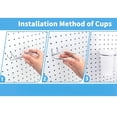thumbnail image 3 of 6 Sets Pegboard Cups with Pegboard Hooks,Clear Pegboard Cups,Peg Board Cups,Pegboard Organizer Kit for Office Organizing Storage Tools, 3 of 8