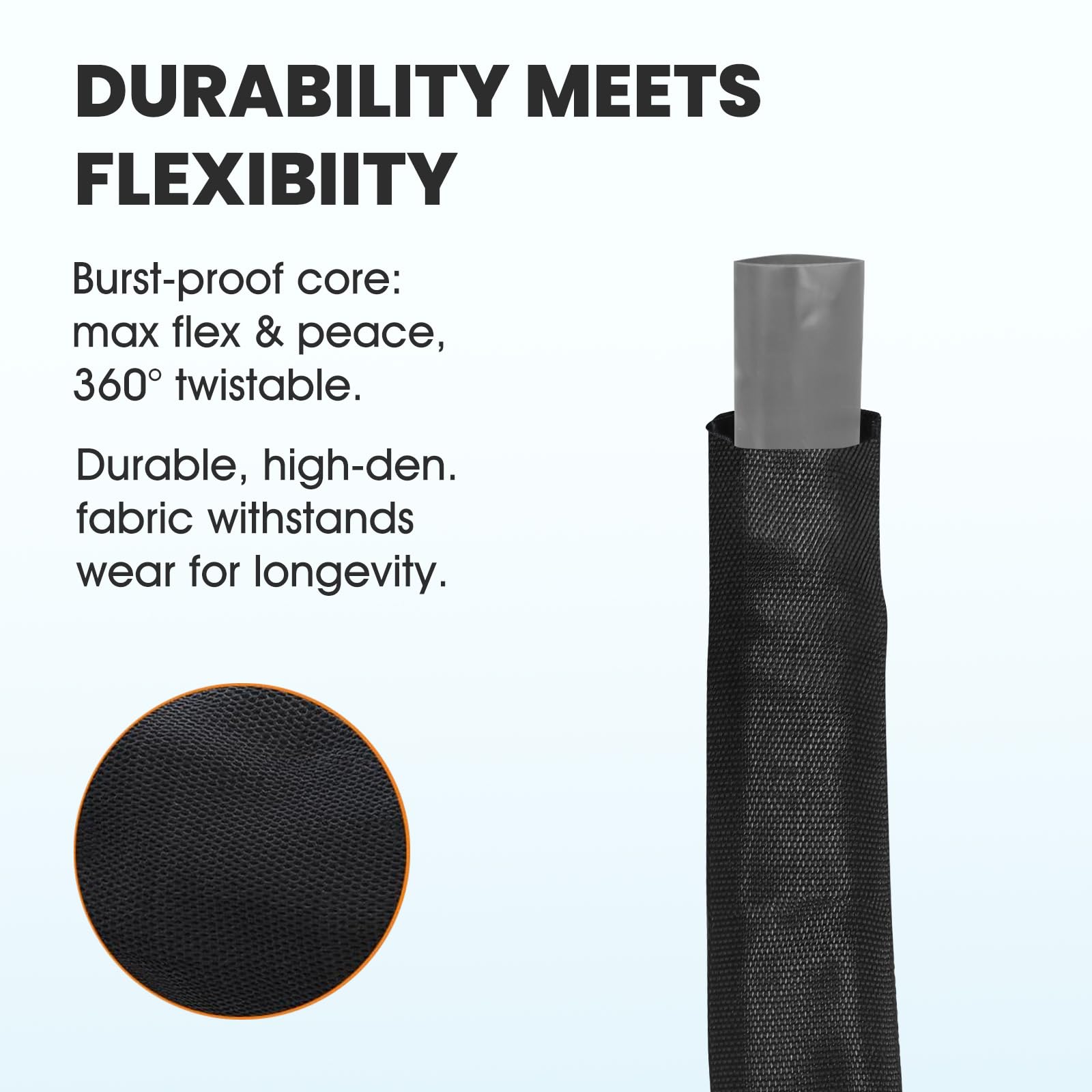 2025 Upgraded 50FT Non-Expanding Garden Hose, Lightweight, Flexible Ultra-Light Water Hose, Burst-Resistant, Lead-Free, Anti-Kink, High-Pressure
