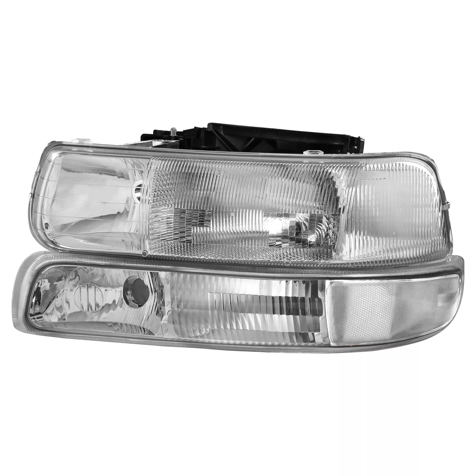MOSTPLUS Pair Chrome Headlights Assembly for 99-02 Chevy Silverado 00-06 Suburban 1500 2500