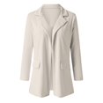 thumbnail image 2 of Vedolay Jackets for Women Suit Jackets for Women Fall Fashion 2023 Casual Blazers Long Sleeve Work Suit Jackets with Pockets,Beige XXL, 2 of 4