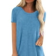 thumbnail image 2 of Gvmfive Women Summer Casual T Shirt Plain Short Sleeve Tunic Tops Loose Blouse, 2 of 5
