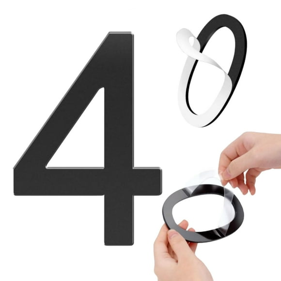 Número para casa GLDonee de acrílico negro autoadhesivo de 5 pulgadas