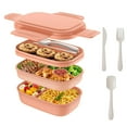 thumbnail image 1 of Box Adult Lunch Box,3 Stackable Bento Lunch Containers for Adults/Kids, Modern Minimalist Design Bento Box, 1 of 7