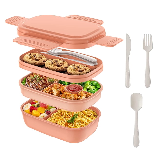 Amdohai Boîte à Lunch pour Adultes, 3 Contenants Bento Empilables pour Adultes/enfants, Moderne