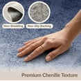 thumbnail image 6 of ODIKA 3'x5' Washable Throw Rug Stain Resistant, Low Profile, Non-Slip Navy Solid Vintage Distressed Ombre Fade Tonal Gradient for Entryway, Kitchen, Mudroom, 6 of 7