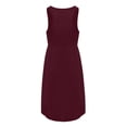thumbnail image 5 of JIAYUE Women's Dress Above Knee Solid Color Sleeveless Round Neck Pocket Short Elegant Casual Stylish Female Dresses, 5 of 7