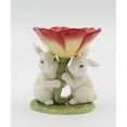 thumbnail image 2 of Ceramic Easter Bunny T-Light Candle Holder Red Flower 4.375x5 Inch, 2 of 3