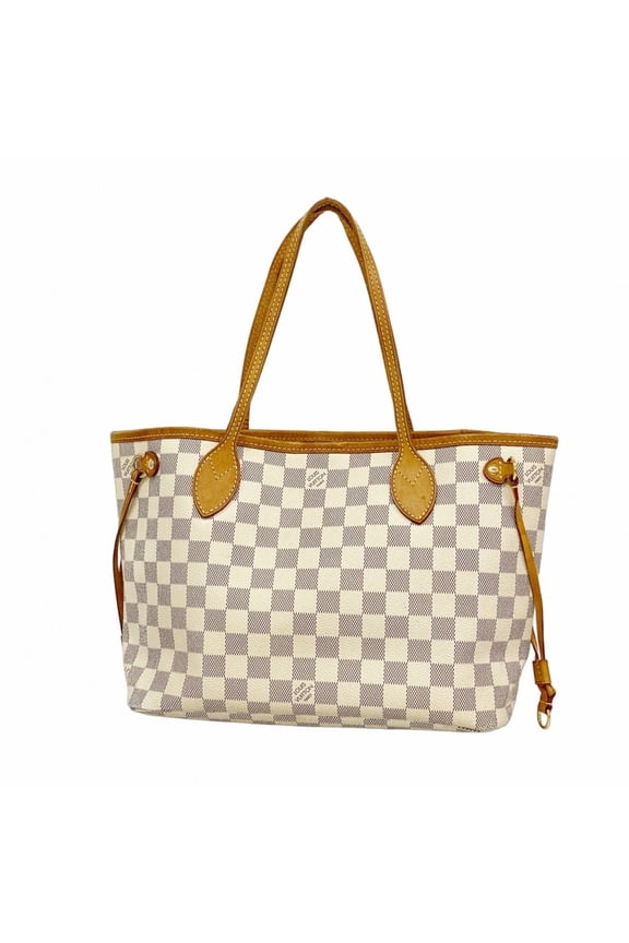 Pre-Owned Louis Vuitton Damier Azur Neverfull PM Tote Bag N51110 White Women's