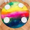 thumbnail image 2 of Colorful Tie Dye Wave Pattern Round Fitted Tablecloth with Elastic Edge,Dining Table Cover Waterproof,Outdoor Round Tablecloth for Camping,Dining,Indoor and Outdoor, 2 of 7