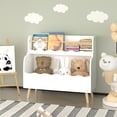 thumbnail image 2 of Homy Casa Kids Book Organizer with Open Storage, Toddler Bookshelf for Reading Nook, White, 2 of 9