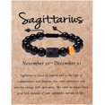 thumbnail image 2 of Father's Day Gifts Zodiac Bracelet for Men Women 10mm Natural Black Onyx Stone Star Sign Constellation Beaded Protection Bracelet, 2 of 8