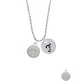 thumbnail image 2 of Delight Jewelry Silvertone Disc with Crystal Peace Sign Silvertone Script Initial Disc - F - Charm Necklace, 20"+3", 2 of 4