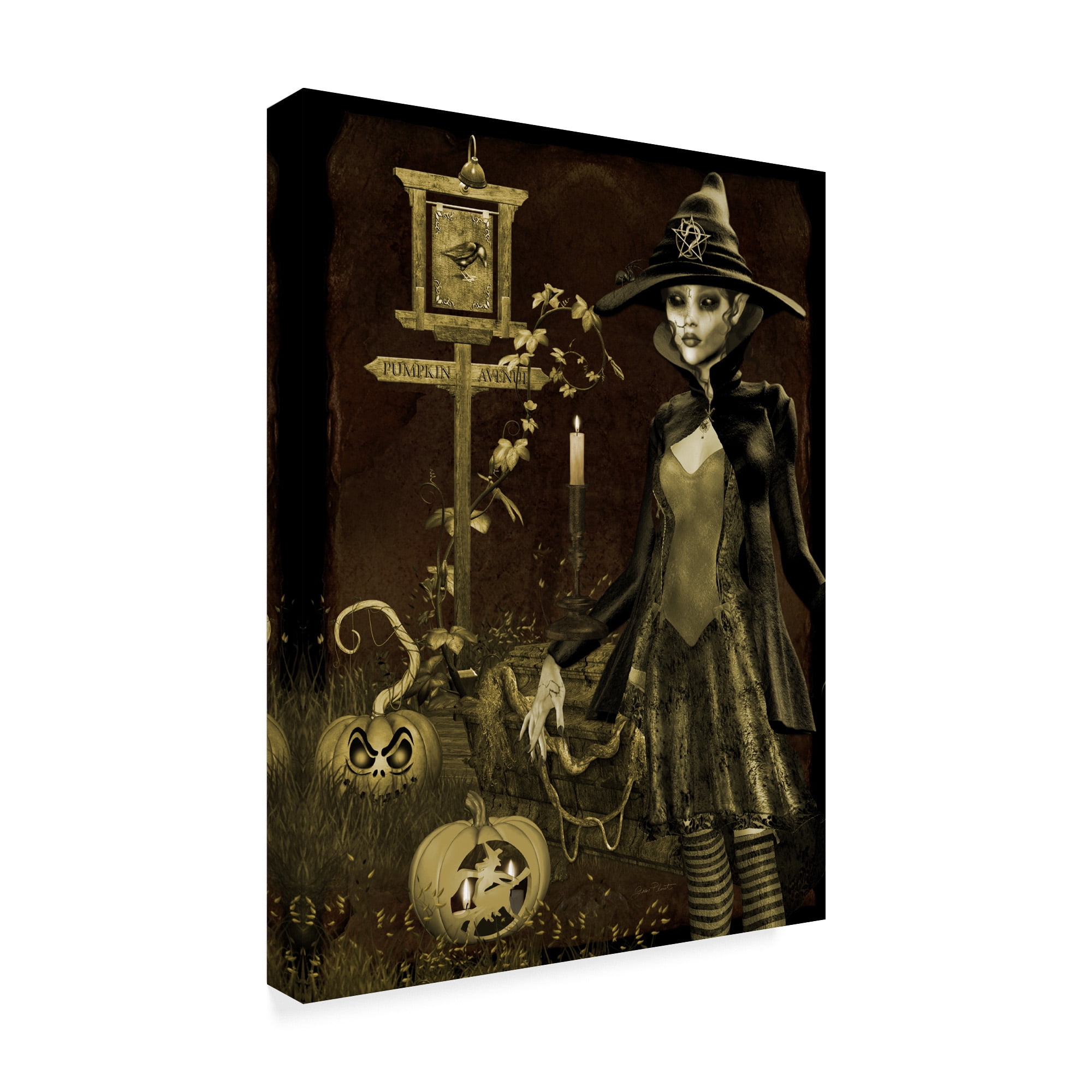 Trademark Fine Art 'Halloween Graveyard 3' Canvas Art by Jean Plout