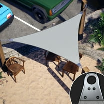 Colourtree 11' x 24' x 26.4' Grey Right Triangle Size Super Ring Sun Shade Sail CTAWTN Canopy Awning Shades for Patio - Commercial Heavy Duty - 260 GSM - 5 Years Warranty