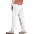 thumbnail image 2 of Women's Linen Ankle Pants Capris Cropped Tapered Trousers with Pockets White L, 2 of 4