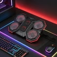 thumbnail image 5 of Marvo 6-Fan Laptop Cooling Pad, 6-Speed Fan Settings, 6-Level RGB Lighting, Dual USB Hub, Phone Stand for 9-17.3 Inch Laptops, 5 of 7