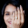 thumbnail image 4 of Round Moissanite Engagement Ring with Side Stones (2 Carat, 8 mm, D-VS1 Quality), 14K Yellow Gold, US 7.75, 4 of 9