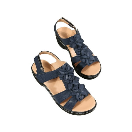 

Zodanni Women s Lightweight Vintage Summer Sandal Women Party Casual Ankle Strap Shoes Roman Style Wedge Sandals