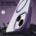 thumbnail image 6 of 2Pcs Case For iPhone 14 with Magnetic Invisible Stand Compatible with MagSafe Translucent Matte iPhone 14 Phone Case with Ring Holder for Women Men,Military Drop Plustection, Purple, 6 of 7