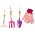 thumbnail image 2 of Kinderific Juego de herramientas de jardinería para niños STEM Incluye bolsa de mano, pala, regadera, rastrillo, tenedor, paleta y guantes (rosa), 2 of 7
