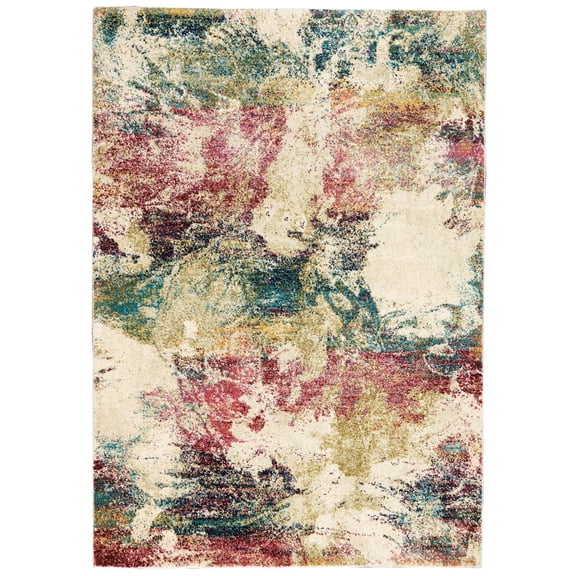 Nourison Fusion FSS17 Cream/Multi Area Rug 5'3" x 7'3"