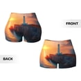 thumbnail image 6 of Athletic Shorts for Women, Lighthouse At Sunset Coast Seam Womens Shorts High Waisted Sport Running Workout Gym, 6 of 8