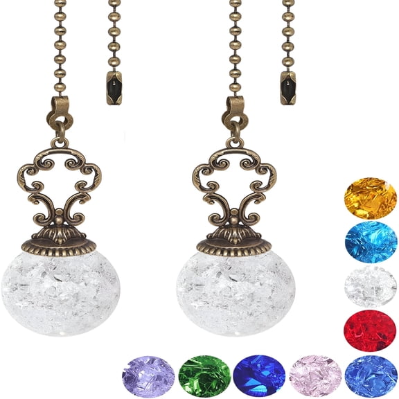 HIBIBUD 2Pcs Ceiling Fan Pull Chain Light Pull Chain Pull String Light Fixture Ceiling Fan Pull Chain Ornaments,38cm/14.96inch