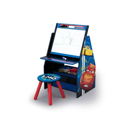 - Disney Pixar Cars Activity Center - Easel Desk with Stool & Toy Organizer by Delta Children