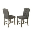 thumbnail image 2 of Rustic Wood Counterheight Dining Chairs with Beige Linen Fabric (Set of 2), 2 of 3