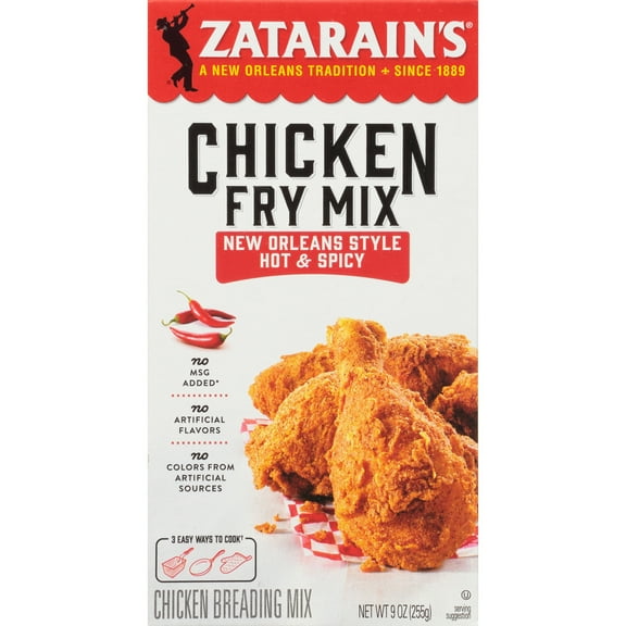 Zatarain's Kosher New Orleans Style Hot & Spicy Chicken Fry Mix, 9.0 oz Box
