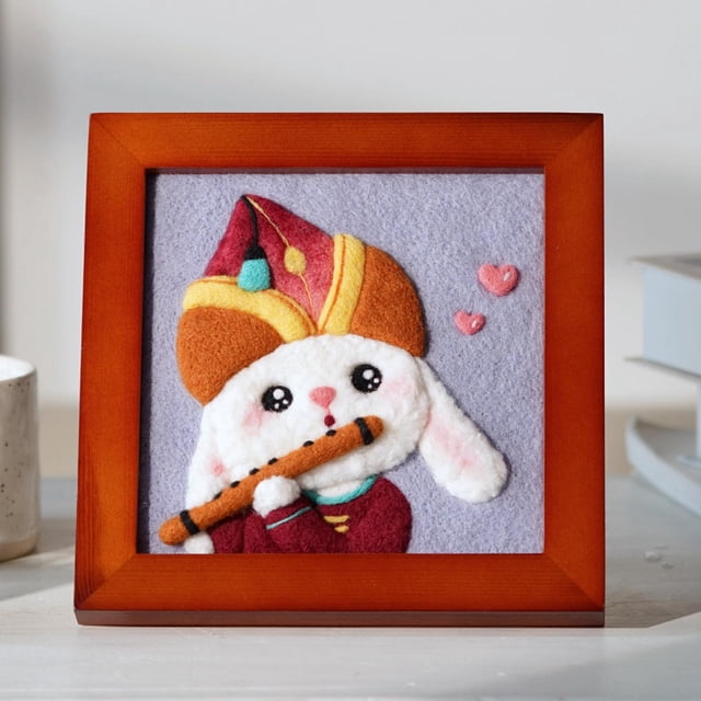 de fieltro de de lana, adorno de DIY con fotografía, conjunto de imágenes de pintura con esterilla de espuma, suministros para A perfecl Iniciador de fieltro de lana