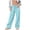 Light Blue, variant on IWRICH Women's Straight Wide Leg Sweatpants Causal Drawstring High Waist Baggy Pants with Pockets White XL