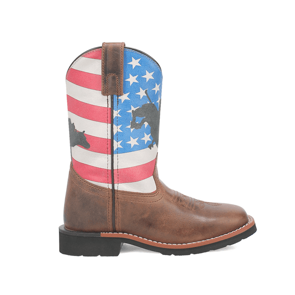 Dan Post Boots Boys Buck Patriotic Square Toe Cowboy   Mid Calf Boots
