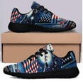 thumbnail image 3 of We Wish You Ameri ChriStas Santa American flag Shoes Sneakers for Women Men Black Size 8, 3 of 7