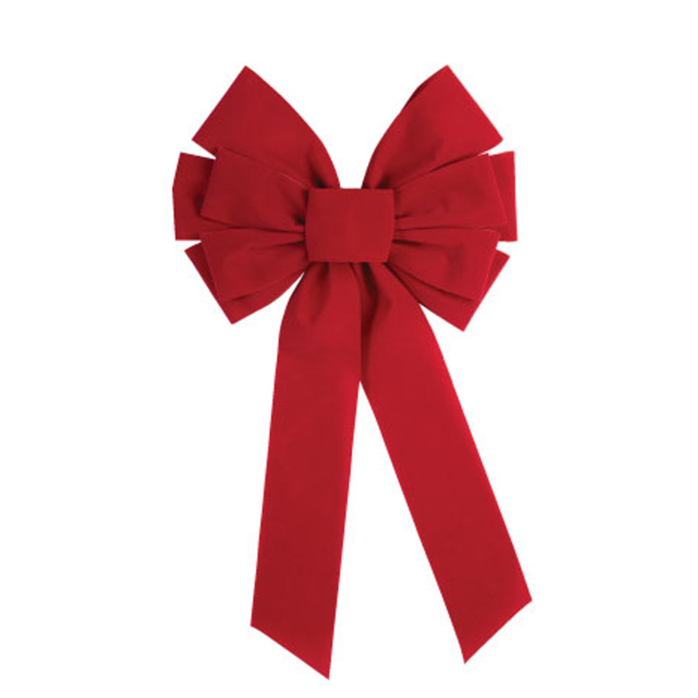 Forum Festive Large Christmas Velvet 10-Loop 15" Decorative Bow, Red - Walmart.com - Walmart.com