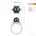 thumbnail image 5 of ANGARA Tahitian Cultured Pearl Floral Ring with Emeralds in 14K Rose Gold for Women | June Birthstone, Birthday, Anniversary, Jewelry Gift for Women | Pearl Ring, 5 of 8