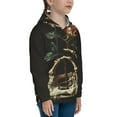 thumbnail image 3 of Uemuo Skeleton Hand Rose Butterfly Pattern Hooded Sweatshirt for Youth Pullover with Kangaroo Pocket Trendy youth sweatshirt Casual Hoodie for Boys and Girls-Small, 3 of 6